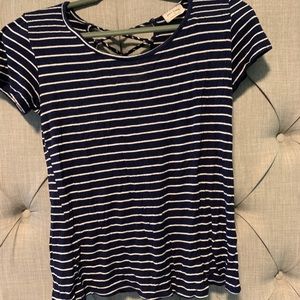 Free Kisses Navy and White Short Sleeve Size S